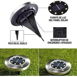 Pack 4 Estacas Solares de Jardín 8 Leds
