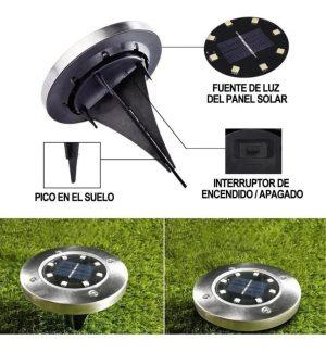 Pack 4 Estacas Solares de Jardín 8 Leds
