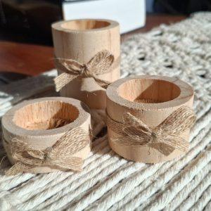 Set Portavelas madera.