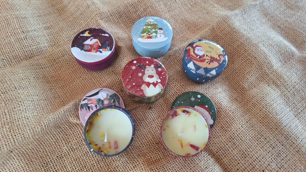 Velas en lata Navideñas. - Imagen 3