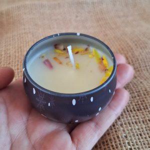 Velas en lata Navideñas.