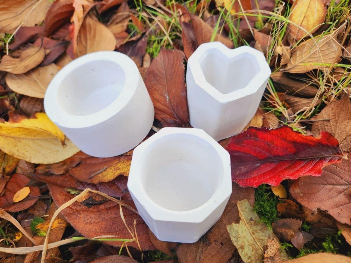 set 3 mini maceteros de yeso iluminart