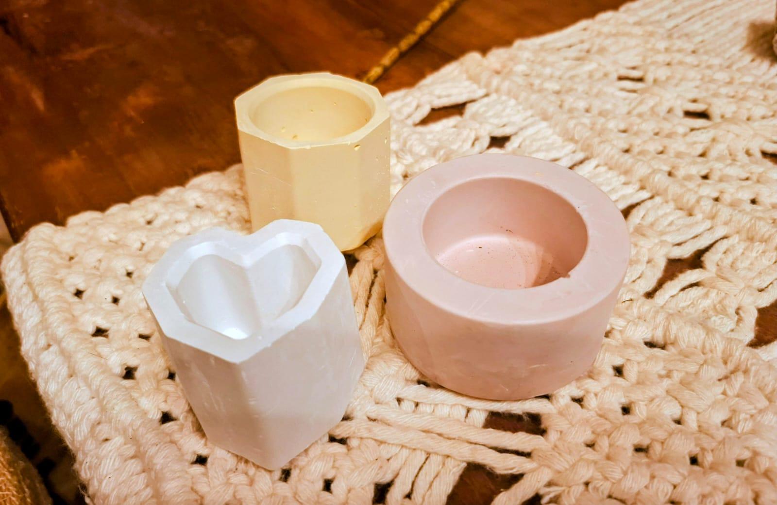 Set de 3 Mini Maceteros Geométricos de Yeso Pigmentado - Imagen 3