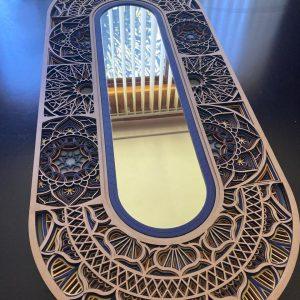 Espejo Decorativo CLEO | Arte 3D Multicapa en Madera (120 cm)