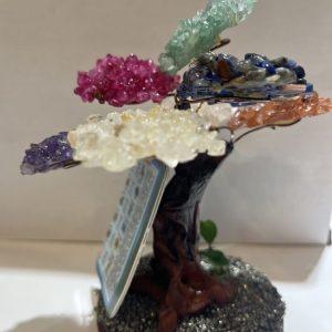 Árbol de la Felicidad "7 Chakras" | Piedras Naturales (Amatista y Cuarzo)